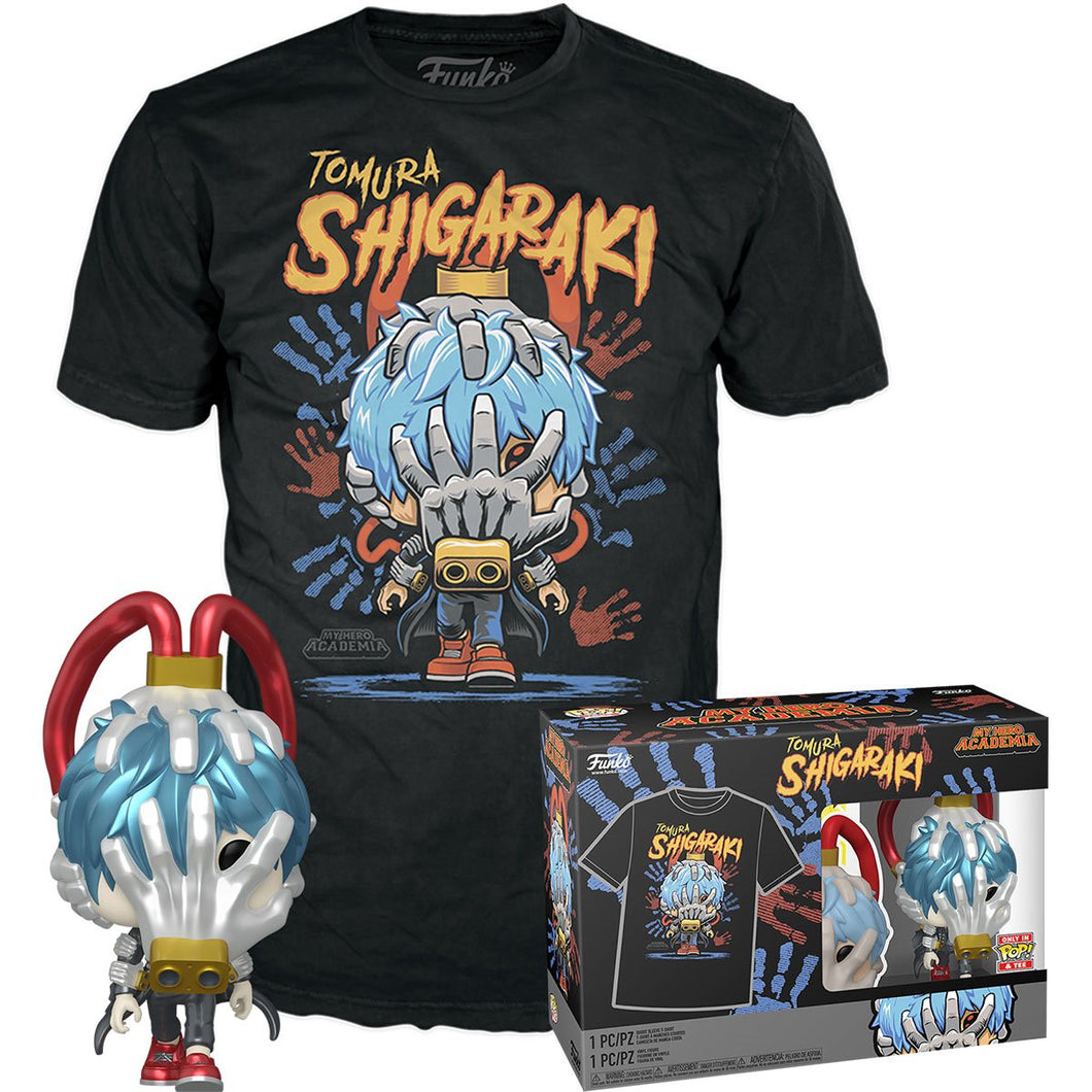My Hero Academia Tomura Shigaraki Metallic Funko Pop! #784 and Adult Pop! T-Shirt 2-Pack